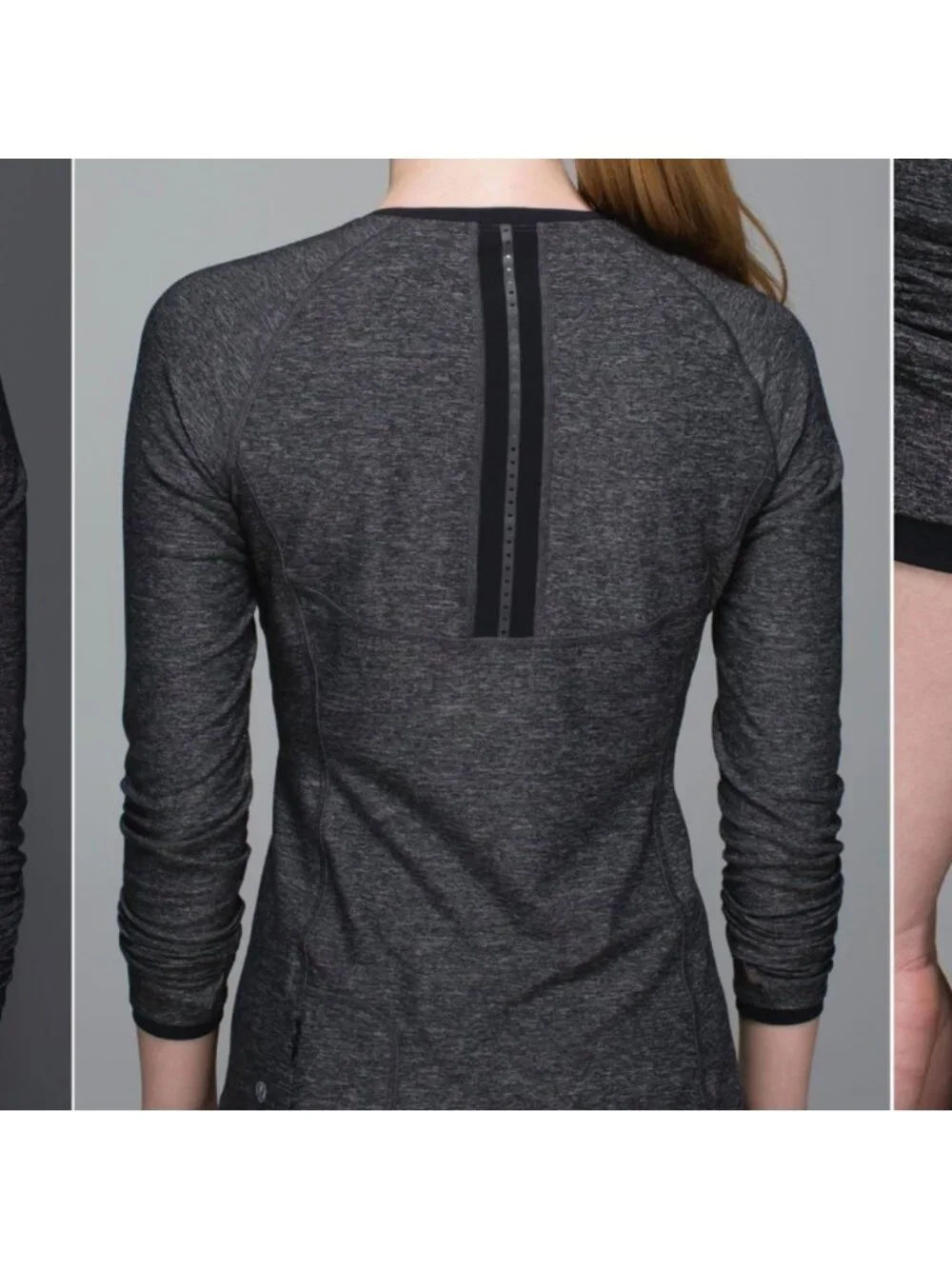Lululemon Pace Pusher Long Sleeve Heathered Black / Black